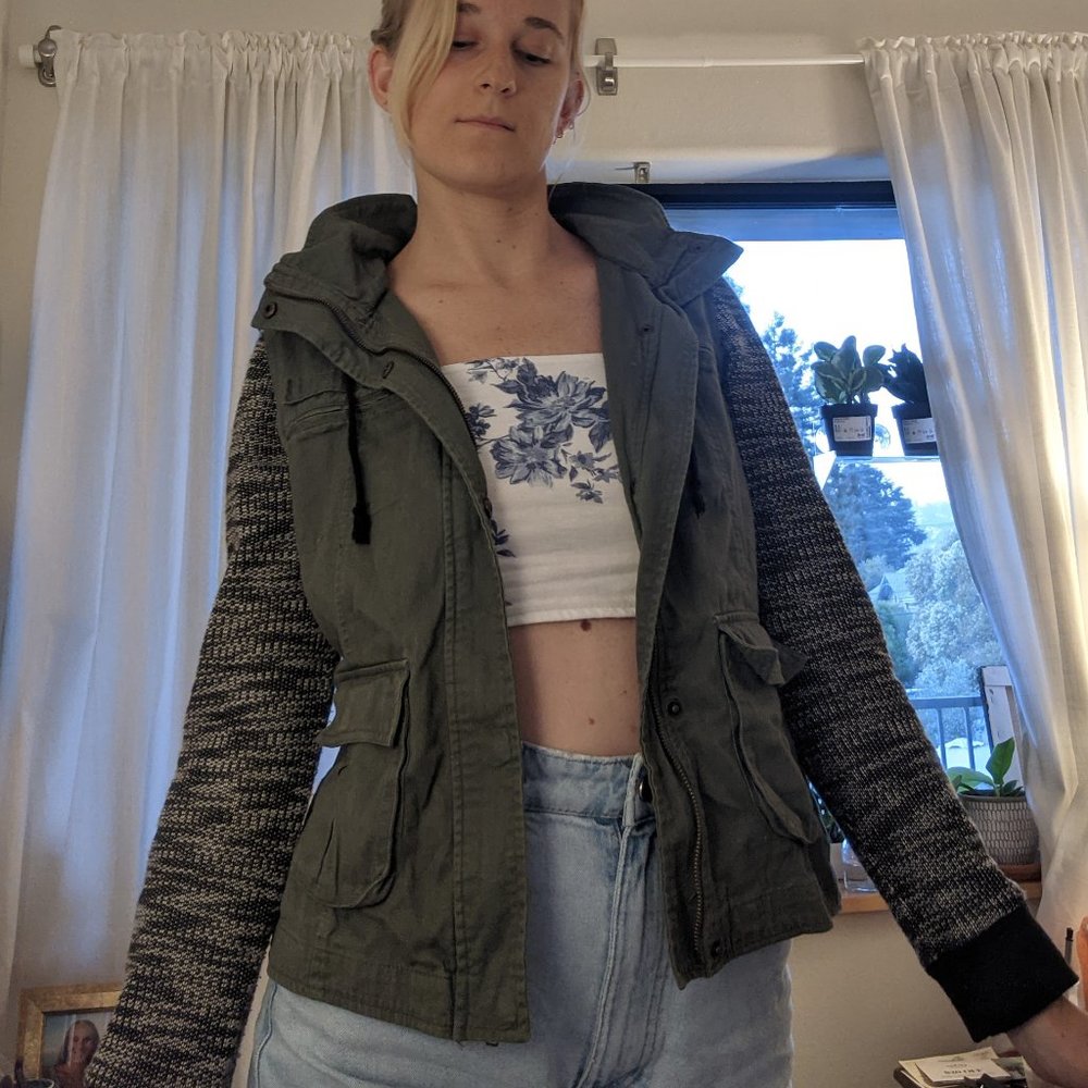 Mudd Cargo Green Hoodie Jacket